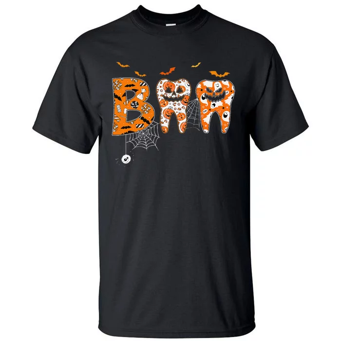 Boo Teeth Pumpkin Dentist Dental Hygienist Halloween Tall T-Shirt