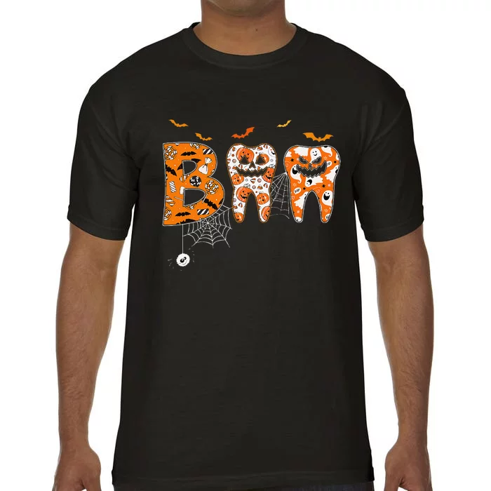 Boo Teeth Pumpkin Dentist Dental Hygienist Halloween Comfort Colors T-Shirt