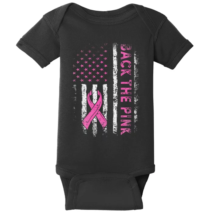 Back The P.Ink Breast Cancer Awareness Flag Gift Baby Bodysuit