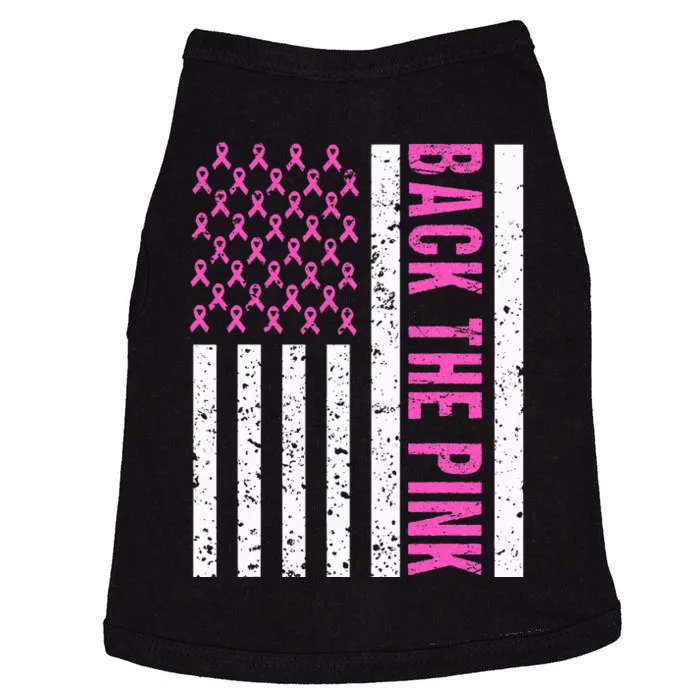 Back The Pink Breast Cancer Awareness Flag Doggie Tank