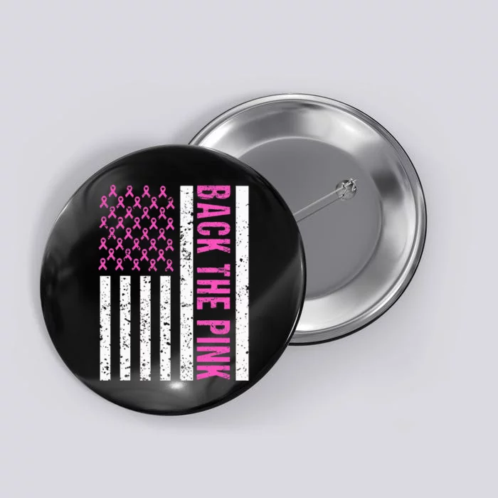 Back The Pink Breast Cancer Awareness Flag Button