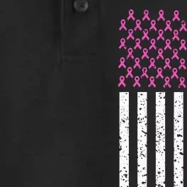 Back The Pink Breast Cancer Awareness Flag Dry Zone Grid Performance Polo