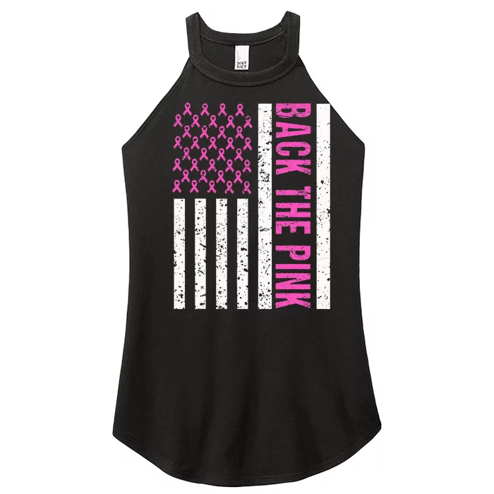 Back The Pink Breast Cancer Awareness Flag Women’s Perfect Tri Rocker Tank