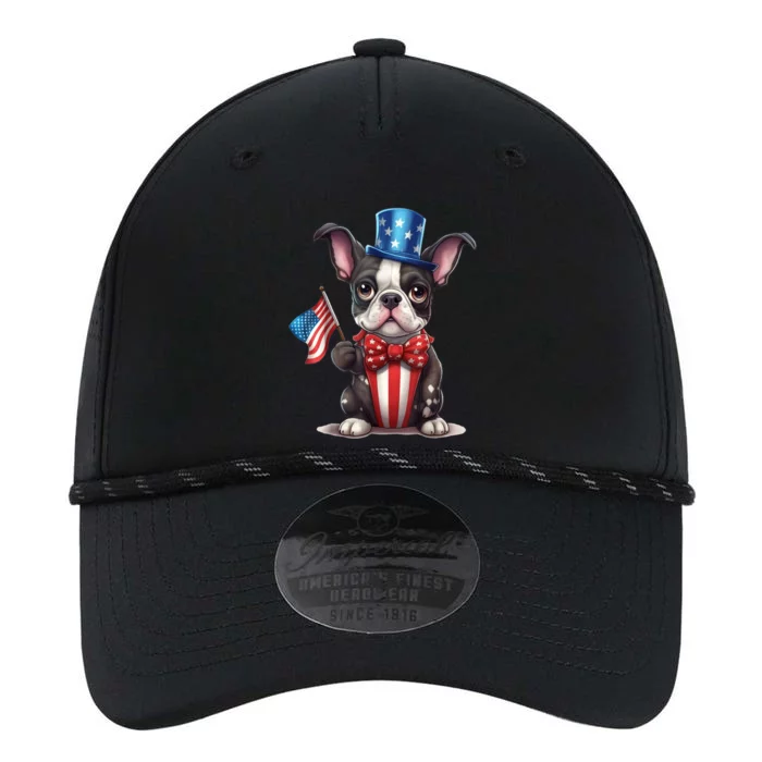 Boston Terrier Puppy Dog Holds His American Flag 4th Of July Performance The Dyno Cap