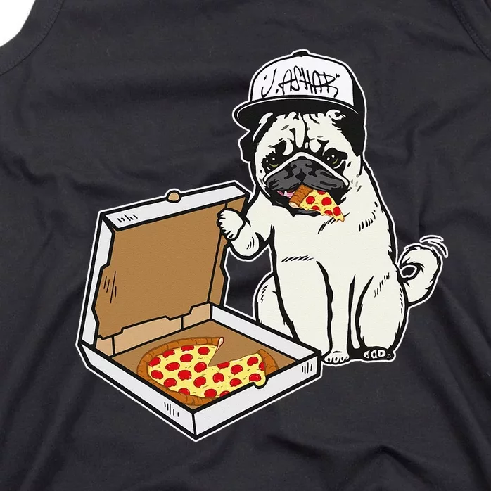 Babu the Pug Dog Eating Pizza Justin Ashar Snapback Tank Top