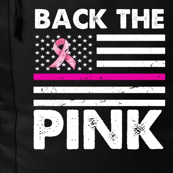 Back The Pink Breast Cancer Awareness Thin Line Daily Commute Backpack