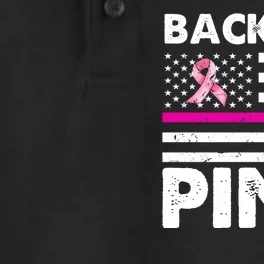 Back The Pink Breast Cancer Awareness Thin Line Dry Zone Grid Performance Polo