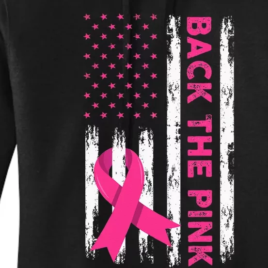 Back The Pink Breast Cancer Awareness Women's Pullover Hoodie