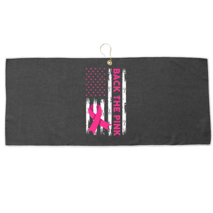 Back The Pink Breast Cancer Awareness Large Microfiber Waffle Golf Towel