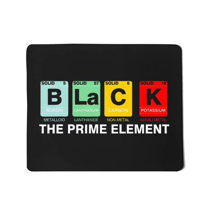 Black The Prime Element Black History Month Periodic Table Mousepad