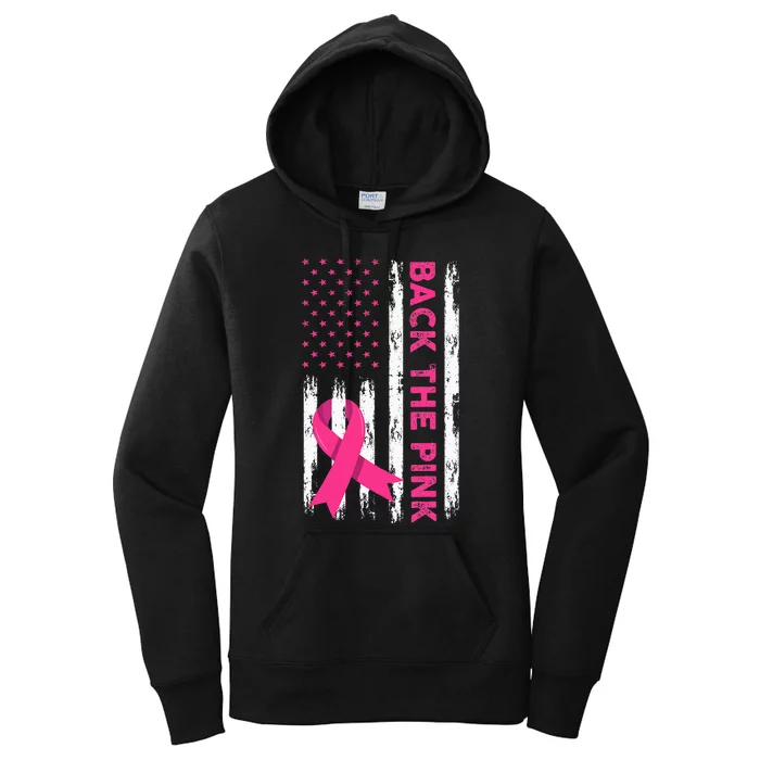 Back The Pink Breast Cancer Awareness Women's Pullover Hoodie