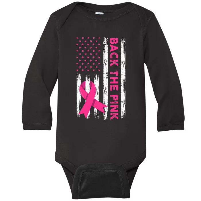 Back The Pink Breast Cancer Awareness Baby Long Sleeve Bodysuit