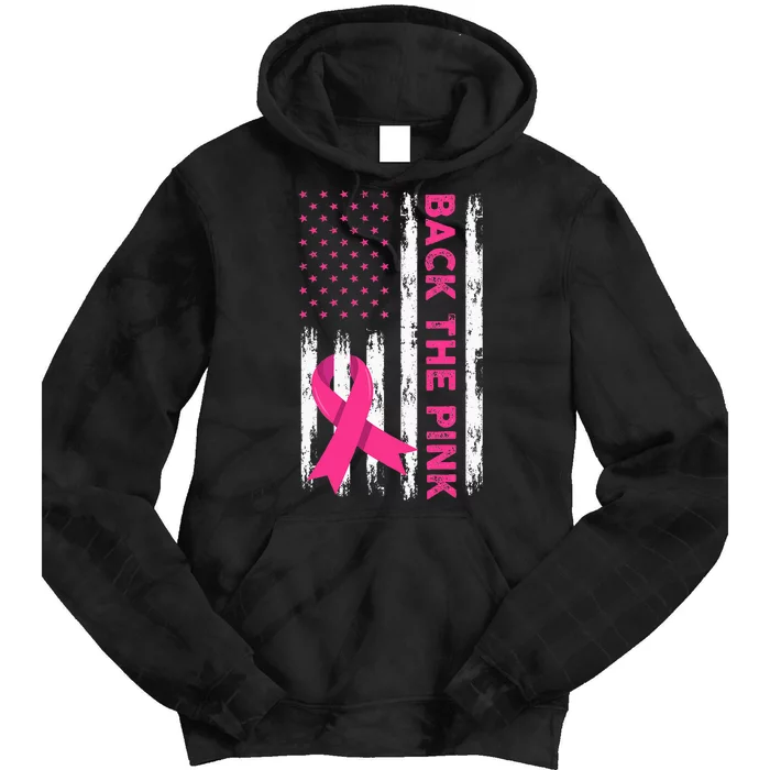 Back The Pink Breast Cancer Awareness Tie Dye Hoodie