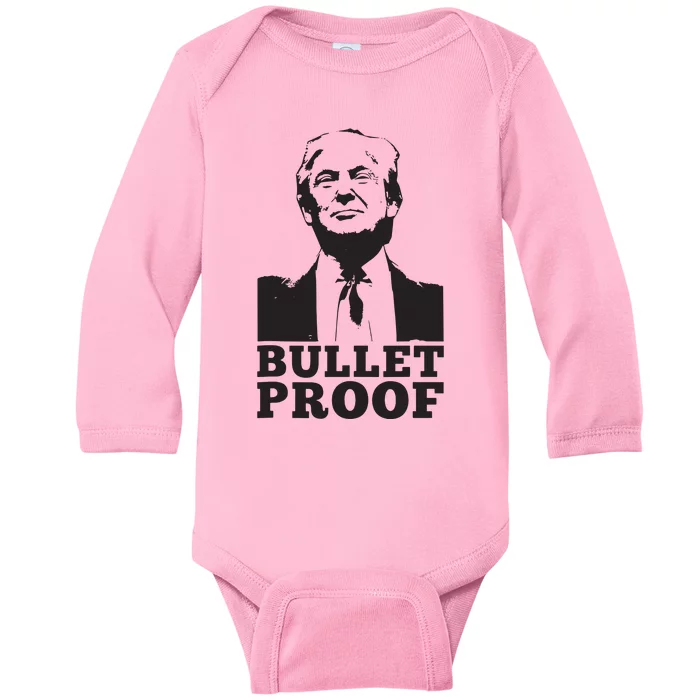 Bulletproof Trump President Bulletproof Trump Baby Long Sleeve Bodysuit