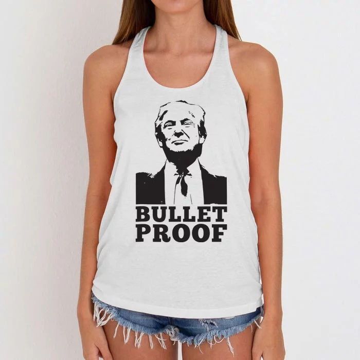 Bulletproof Trump President Bulletproof Trump Women's Knotted Racerback Tank