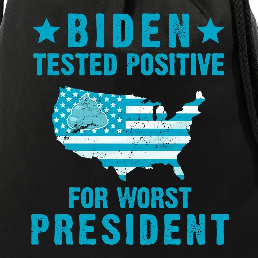 Biden Tested Positive For The Worst President Drawstring Bag