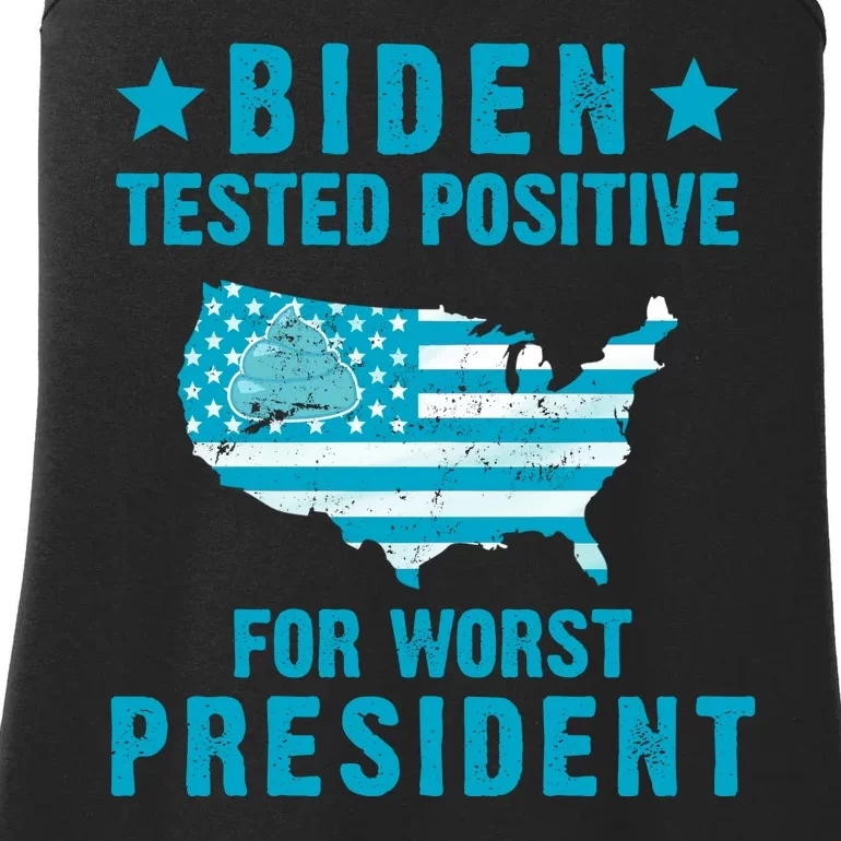 Biden Tested Positive For The Worst President Ladies Essential Tank