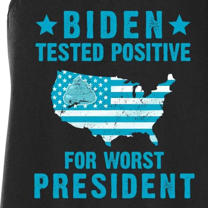 Biden Tested Positive For The Worst President Women's Racerback Tank