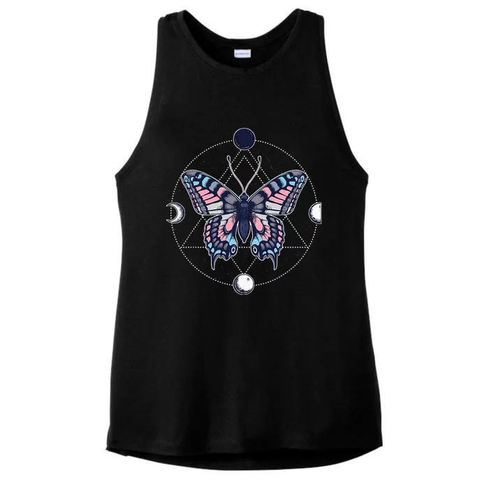 Butterfly Tran Pride Flag Lgbt Moon Subtle Gay Ladies Tri-Blend Wicking Tank