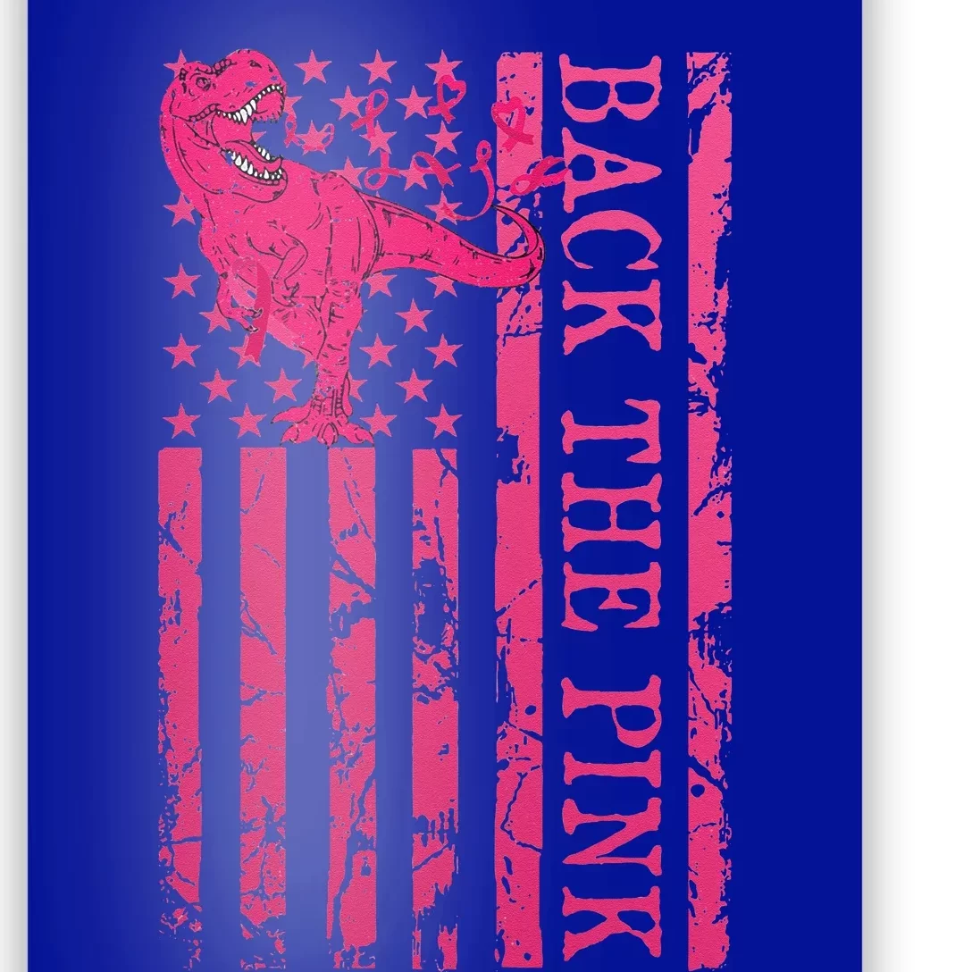 Back The Pink Warrior Flag American Breast Cancer Awareness Poster