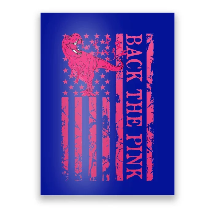 Back The Pink Warrior Flag American Breast Cancer Awareness Poster