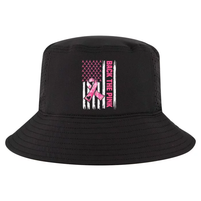 Back The Pink Warrior Flag American Breast Cancer Awareness Cool Comfort Performance Bucket Hat