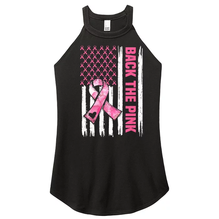 Back The Pink Warrior Flag American Breast Cancer Awareness Women’s Perfect Tri Rocker Tank