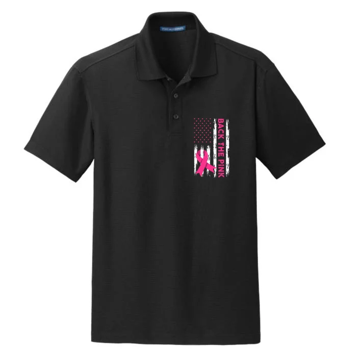 Back The Pink Breast Cancer Awareness Dry Zone Grid Performance Polo