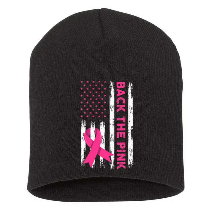 Back The Pink Breast Cancer Awareness Short Acrylic Beanie