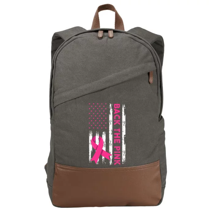 Back The Pink Breast Cancer Awareness Cotton Canvas Backpack