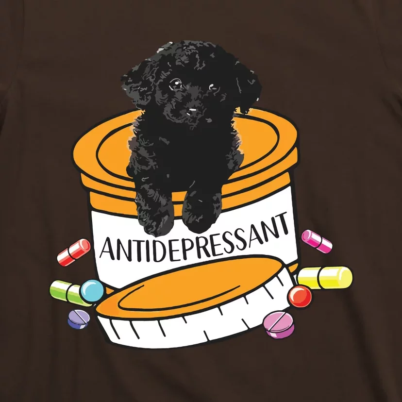 Black Toy Poodle Antidepressant T-Shirt