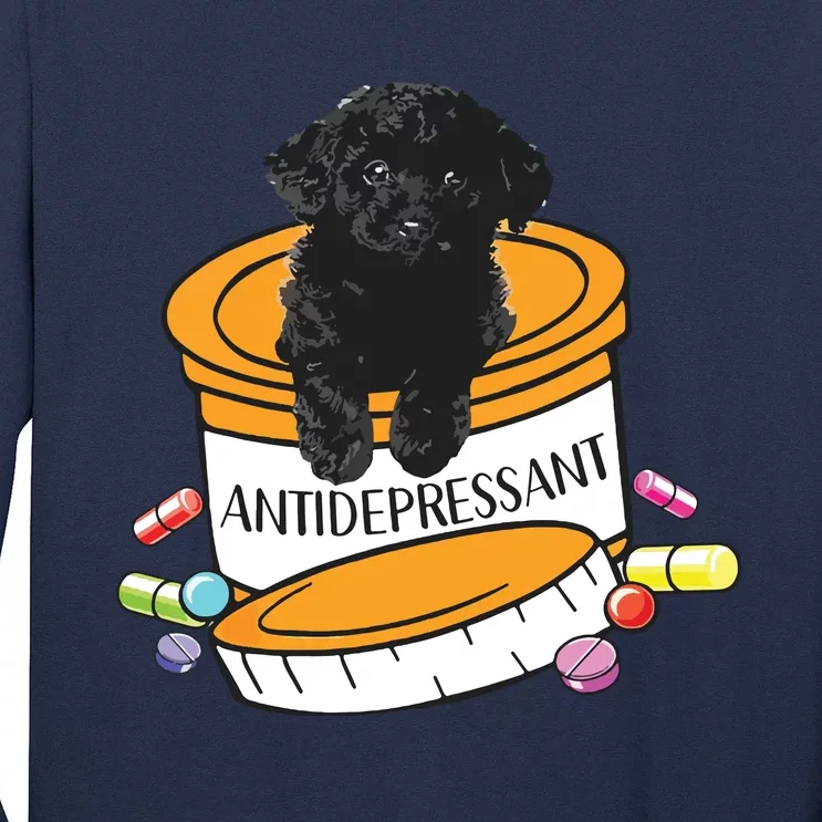 Black Toy Poodle Antidepressant Long Sleeve Shirt