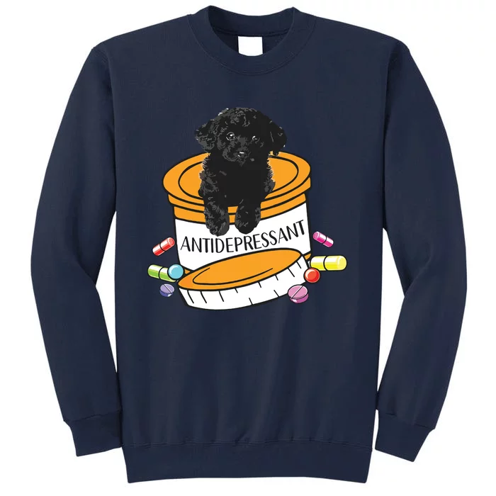 Black Toy Poodle Antidepressant Tall Sweatshirt