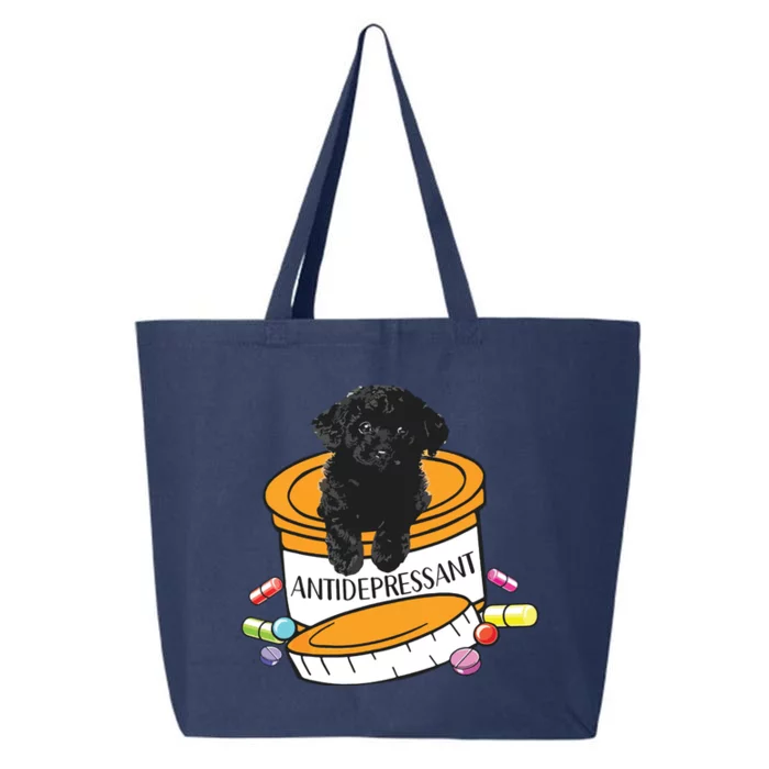 Black Toy Poodle Antidepressant 25L Jumbo Tote