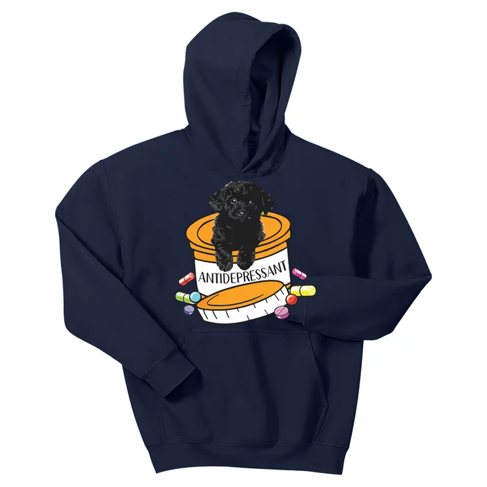 Black Toy Poodle Antidepressant Kids Hoodie