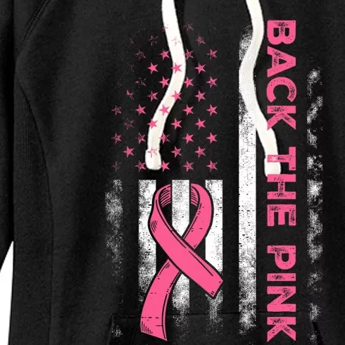 Back The P.I.N.K. Us Flag Breast Cancer Awareness Women's Fleece Hoodie