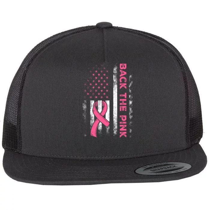 Back The P.I.N.K. Us Flag Breast Cancer Awareness Flat Bill Trucker Hat