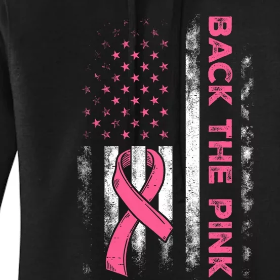 Back The P.I.N.K. Us Flag Breast Cancer Awareness Women's Pullover Hoodie