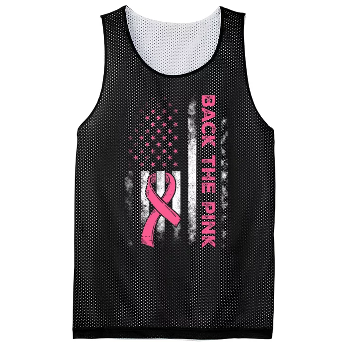 Back The P.I.N.K. Us Flag Breast Cancer Awareness Mesh Reversible Basketball Jersey Tank