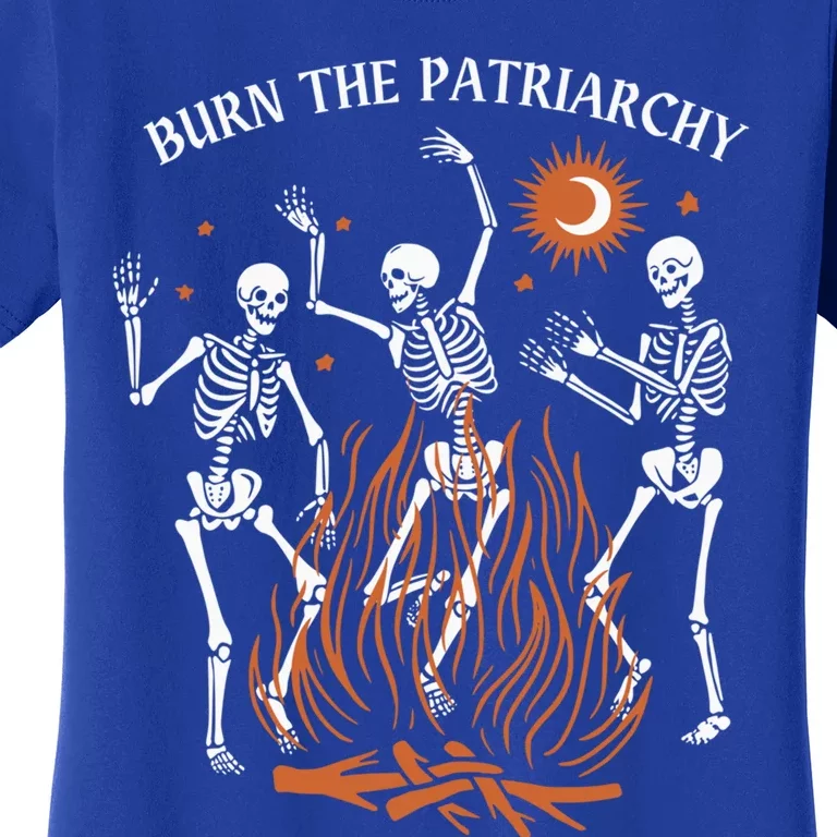 Burn The Patriarchy Spooky Feminist Skeletons Great Gift Women's T-Shirt