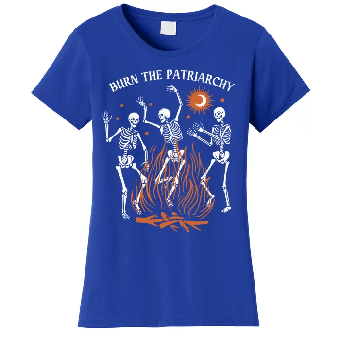 Burn The Patriarchy Spooky Feminist Skeletons Great Gift Women's T-Shirt