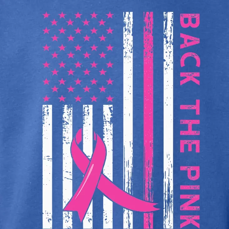 Back The Pink Ribbon Flag Breast Cancer Warrior Toddler Hoodie