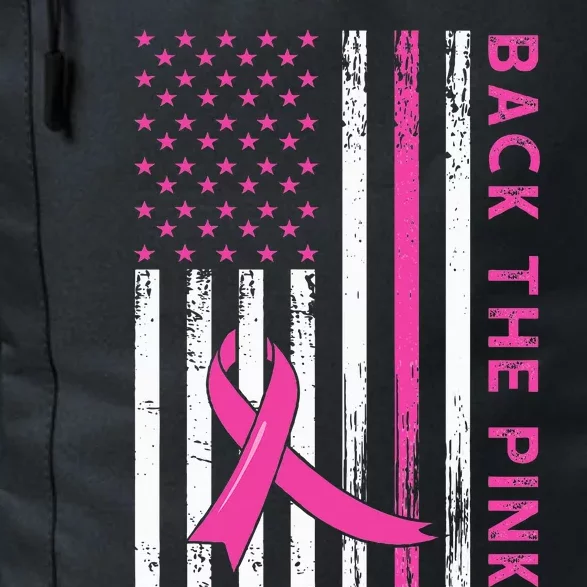 Back The Pink Ribbon Flag Breast Cancer Warrior Daily Commute Backpack