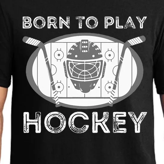 Born To Play Hockey Funny Ice Hockey Player Gift Pajama Set