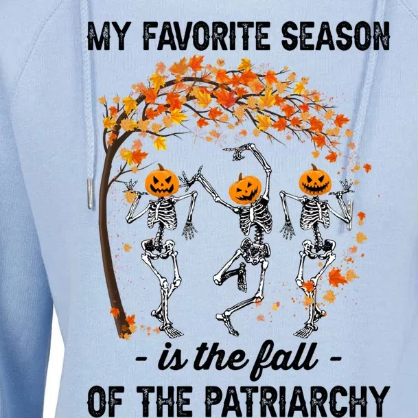 Burn The Patriarchy Funny Feminist Halloween Gift Womens Funnel Neck Pullover Hood