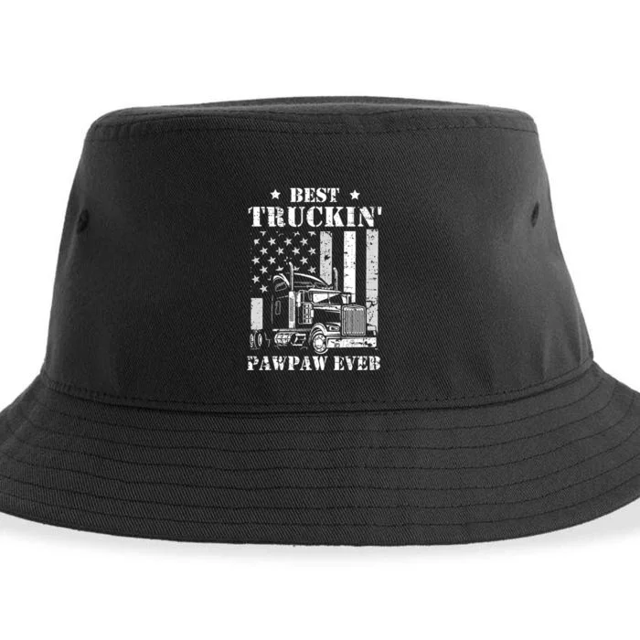 Best Truckin Pawpaw Ever Flag FatherS Day Sustainable Bucket Hat