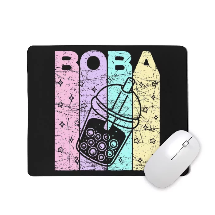 Boba Tea Pastel Bubble Tea Lover Retro Mousepad