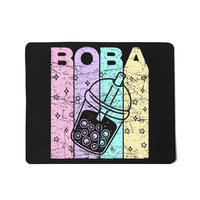 Boba Tea Pastel Bubble Tea Lover Retro Mousepad