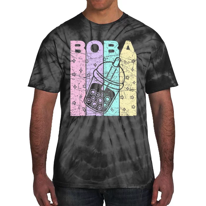 Boba Tea Pastel Bubble Tea Lover Retro Tie-Dye T-Shirt