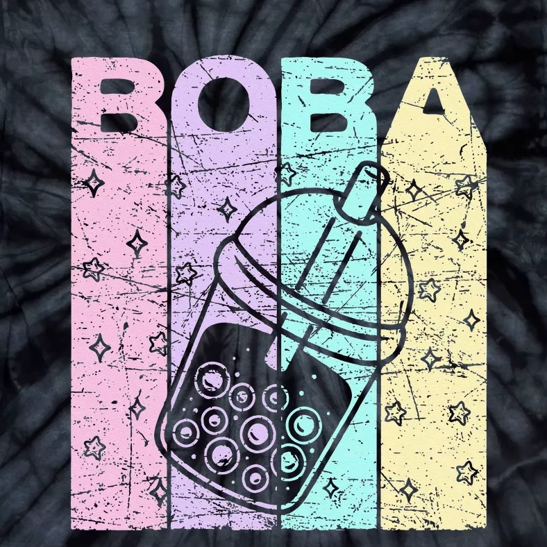 Boba Tea Pastel Bubble Tea Lover Retro Tie-Dye T-Shirt